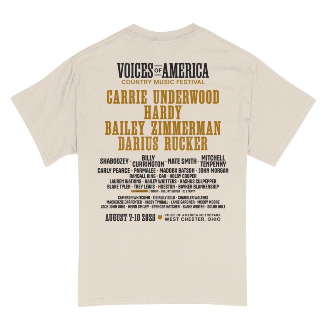 VOA 2025 Festival Lineup Tee – Tan