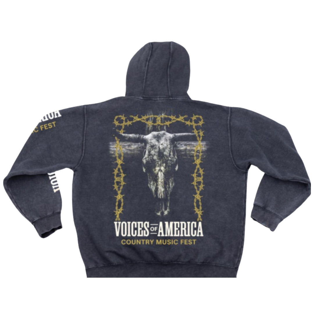 VOA Black Hoodie – Steer Skull