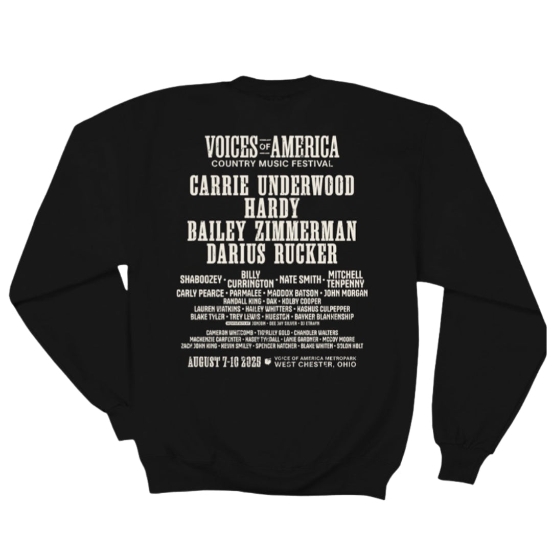 VOA 2025 Festival Lineup Crewneck – Black