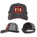 VOA Patch Trucker Hat – Grey & Maroon