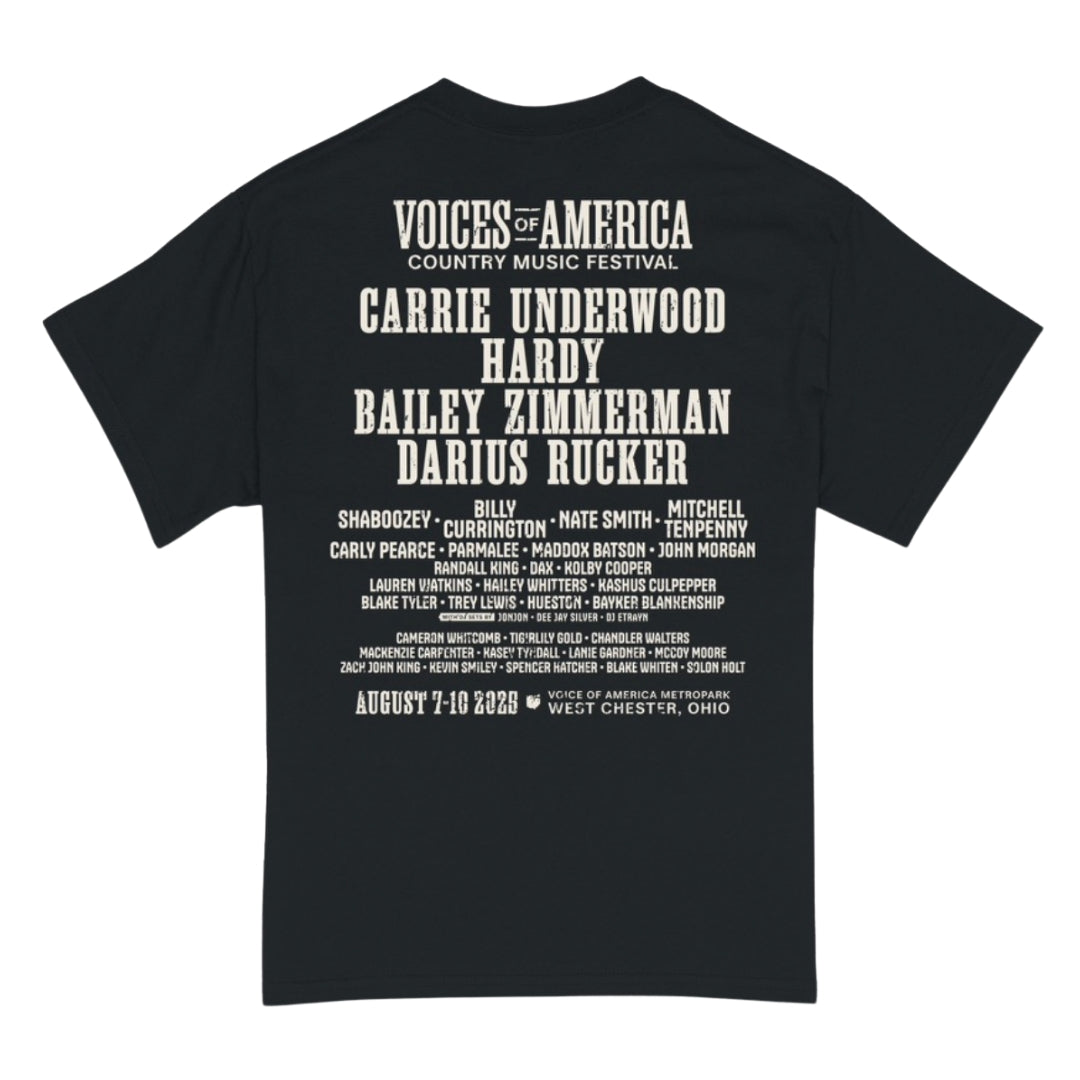 VOA 2025 Festival Lineup Tee – Black